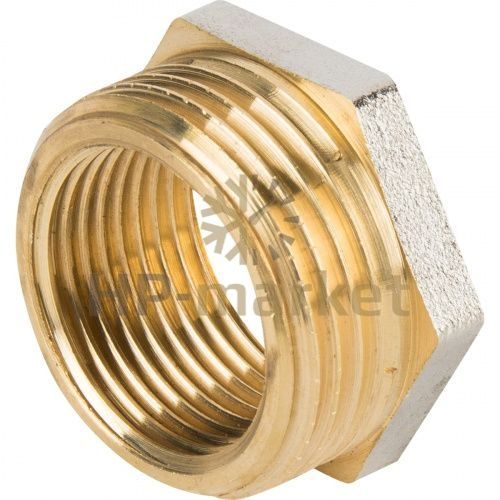 Футорка Equation, наружная-внутренняя резьба, никелированная латунь