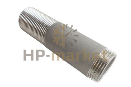 Ниппель двойной (сгон) нержавеющий Dn 20 (26,9 мм) AISI 304, ISO